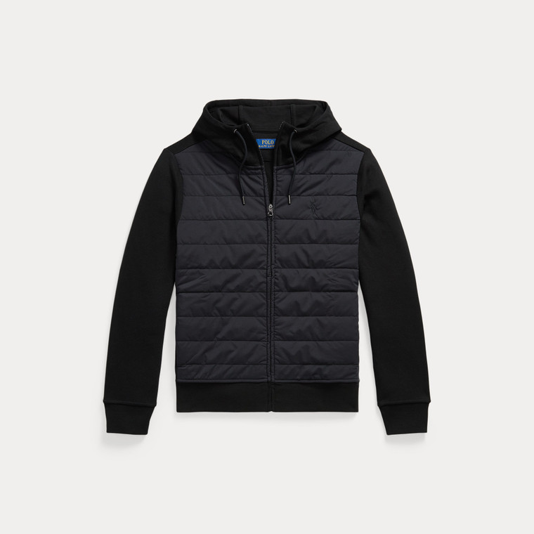 HYBRID FULL ZIP HOODIE-BLACK