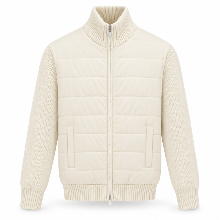 PADDED FRONT KNIT-CREAM