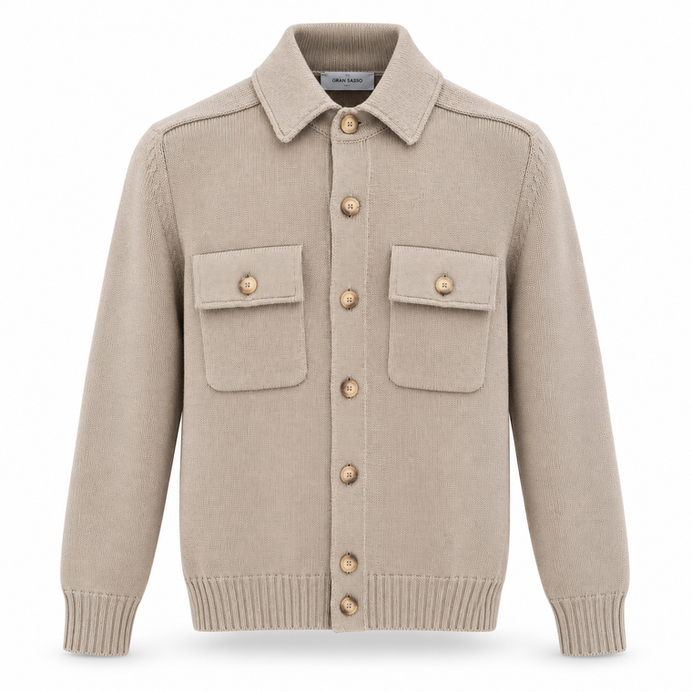 CHUNKY CARDIGAN-TAUPE