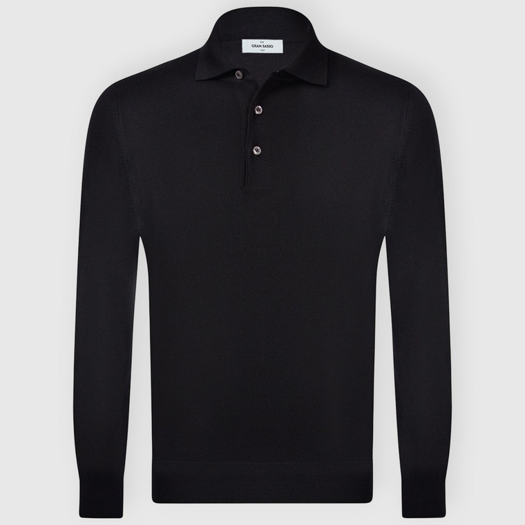 MERINO POLOSHIRT-BLACK