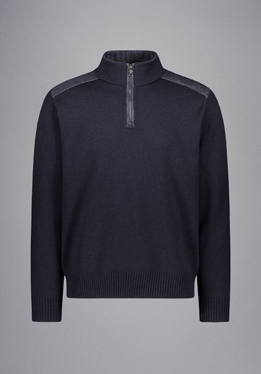 CONTRAST PIPPING CARDIGAN-NAVY