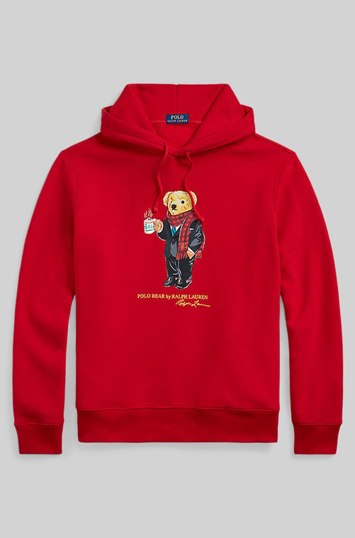 POLO BEAR HOODIE-RED