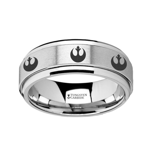 Cycolis Spinning Rebel Alliance Star Wars Symbol Engraved Tungsten Carbide Band at Rotunda Jewelers