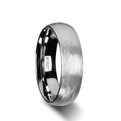 Gewa Domed Tungsten Carbide Band with Deep Brushed Finish at Rotunda Jewelers