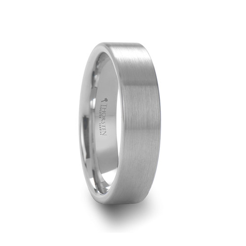 Helleborine Pipe Cut Brushed White Tungsten Carbide Ring at Rotunda Jewelers