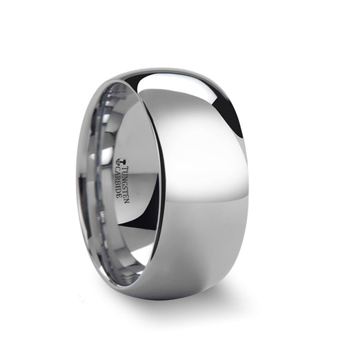 Nightblooming Rounded White Tungsten Carbide Polished Wedding Band at Rotunda Jewelers