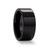 Pipe Cut Polished Black Ceramic Wedding Ring