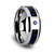 Dracontos Tungsten Carbide Band with Black & Blue Carbon Fiber and Blue Diamond at Rotunda Jewelers