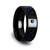 Gladiolus Black Ceramic Band with Black & Blue Carbon Fiber and Blue Sapphire at Rotunda Jewelers Gladiolus Black Ceramic Band with Black & Blue Carbon Fiber and Blue Sapphire at Rotunda Jewelers