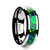 Dipodium Tungsten Wedding Band with Green & Blue Opal Inlay at Rotunda Jewelers