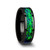 Black Ceramic Wedding Band with Emerald Green & Sapphire Blue Color Opal Inlay
