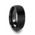 Domed Hammered Black Ceramic Wedding Band with Brushed Finish