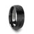 Domed Hammered Black Tungsten Carbide Wedding Band with Brushed Finish