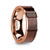 Morel Polished 14k Rose Gold Men's Wedding Band with Red Wood Inlay at Rotunda Jewelers
