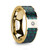 Rocket 14k Yellow Gold Men's Band with Black & Green Carbon Fiber Inlay and Diamond at Rotunda Jewelers