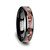 Coral Genuine Pink Dinosaur Bone Inlay Black Ceramic Wedding Ring at Rotunda Jewelers