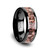 Genuine Pink Dinosaur Bone Inlay Black Ceramic Wedding Ring