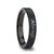 Zenobia Handwritten Engraved Flat Pipe Cut Black Brushed Tungsten Ring at Rotunda Jewelers