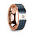 Thyme Polished 14k Rose Gold Diamond Wedding Band with Blue & Black Carbon Fiber Inlay at Rotunda Jewelers