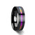 Flat Black Ceramic Brushed Band with Rainbow Groove