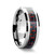 Tungsten Carbide Band with Black & Red Carbon Fiber Inlay