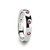 Amy Rounded White Tungsten Wedding Band with 3 Pink Sapphires at Rotunda Jewelers