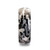 Domed Black Tungsten Carbide Band with Black & Gray Camouflage Pattern