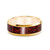 Polished 14k Yellow Gold Band with Genuine Red Dinosaur Bone Inlay