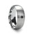 Peony Tungsten Carbide Brushed Finish Domed Band with Black Diamond at Rotunda Jewelers