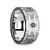 Redstem Brushed Tungsten Wedding Band with Grooves & Black Diamond at Rotunda Jewelers