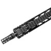 Top view of PWS flash-reducing compensator (FRC), adjustable gas block, MLOK handguard, Picatinny rail sections on MOD2 MK114 AR15 upper