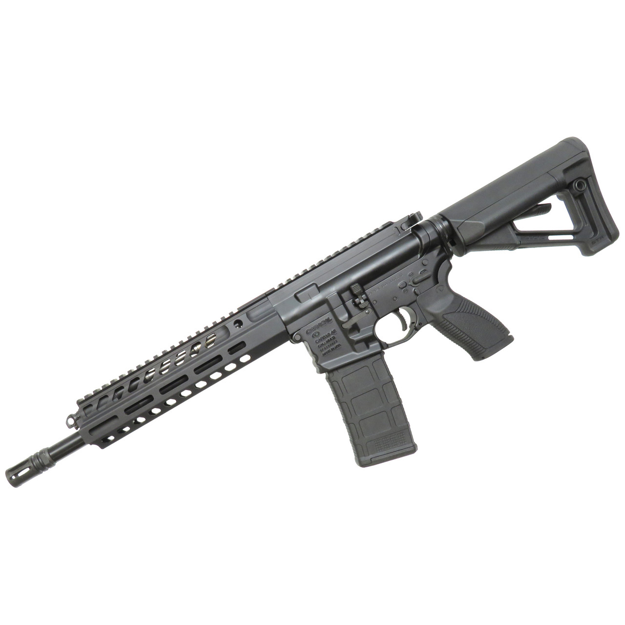Left view of Caracal CAR816 A2 short-barreled rifle with 11.5 inch barrel, short-stroke piston operating system, adjustable gas block and MLOK handguard.
