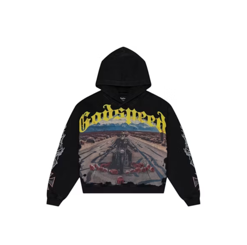 Long Lonely Road Hoodie Black