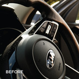 Dusty car steering wheel