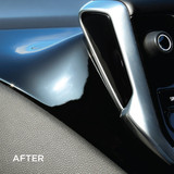 clean dashboard after being sprayed with dash interior cleaning spray