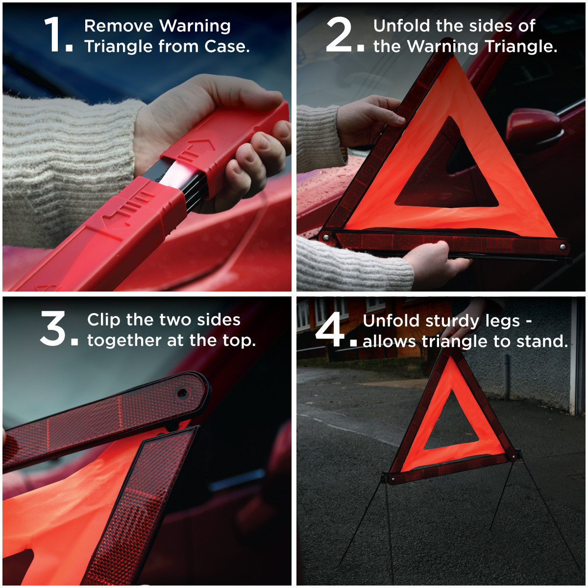 Warning Car Triangle (Twin Pack - Foldable & Reflective)