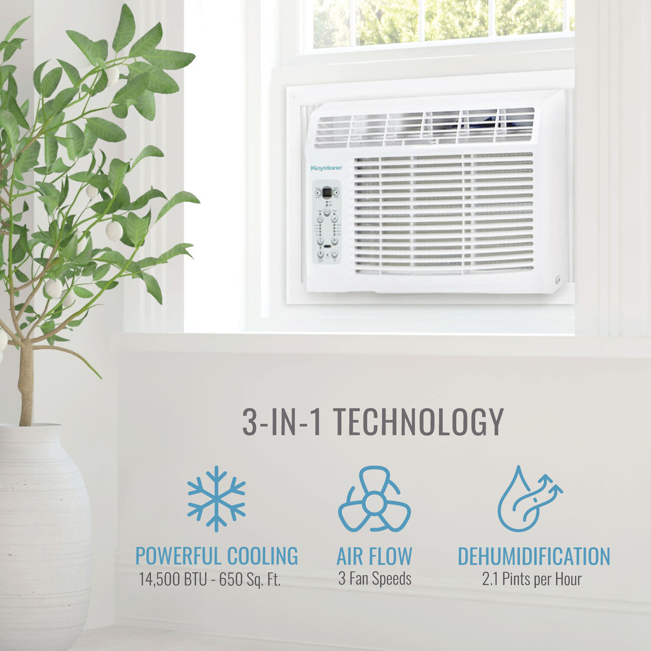 Black & Decker 14,500 BTU Window Air Conditioner with Remote, White