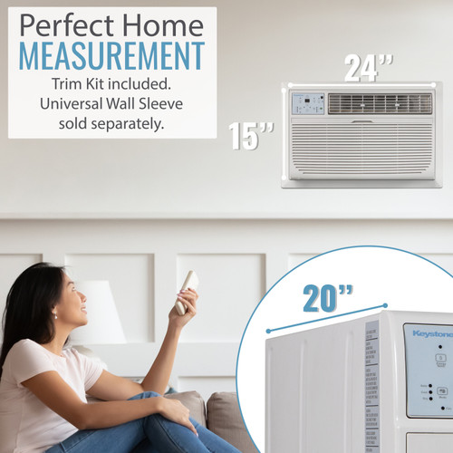 Keystone Energy Star 10,000 BTU 230V Through the Wall Air Conditioner with Follow Me LCD Remote Control