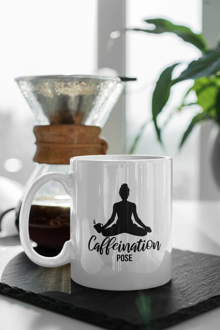 NWOT large coffee/tea mug: Caffeination pose, yoga for Sale in Chicago, IL  - OfferUp