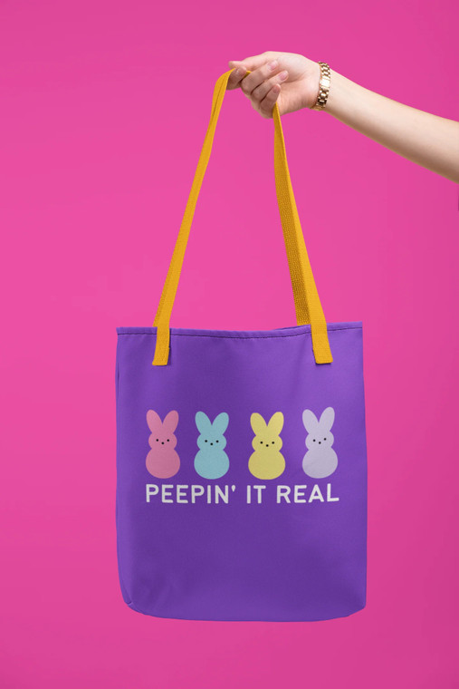 Peepin' It Real Easter Tote Bag