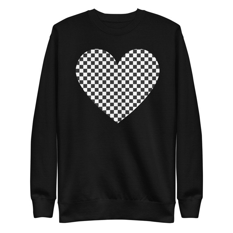 Checkered Heart Unisex Premium Sweatshirt