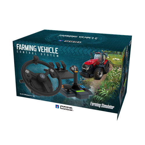 HORI Farming Vehicle Control System for PC (Windows 11/10) for Farming  Simulator with Full-Size Steering Wheel, Control Panel & Pedals