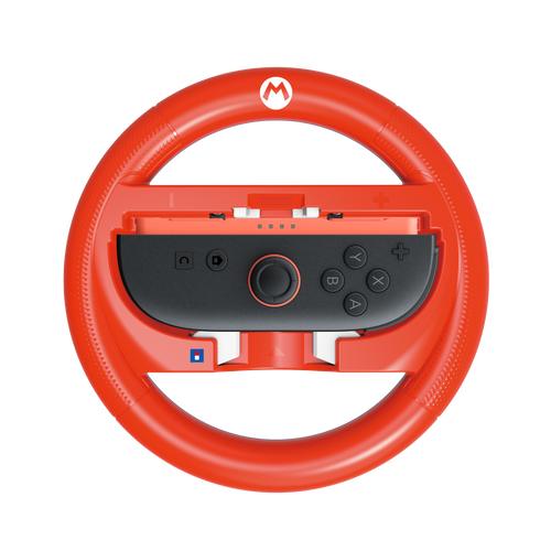 Hori mario volanski nastavek z vstavljeno nintendo switch 2 joy-con 2 enoto