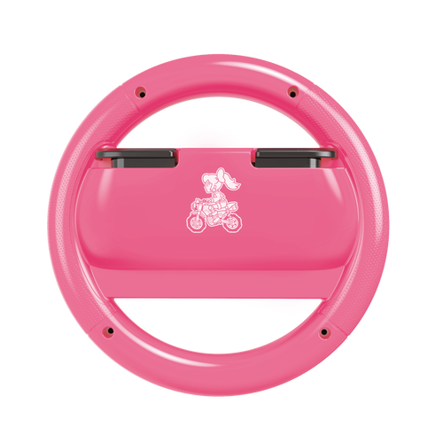 Hori ns2 racing wheel attachment set | peach edition | za nintendo switch 2 in switch joy-con | uradno licenciran | gaming volan dodatek 4 Hori peach racing wheel attachment zadnja stran z peach motivom