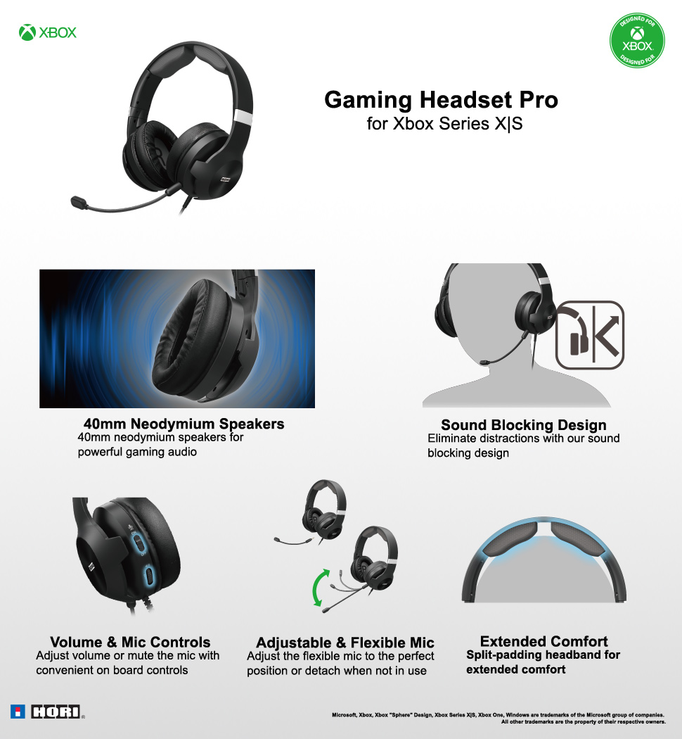 Ripley - GAMING HEADSET PRO HORI XBOX SERIES X S BLACK