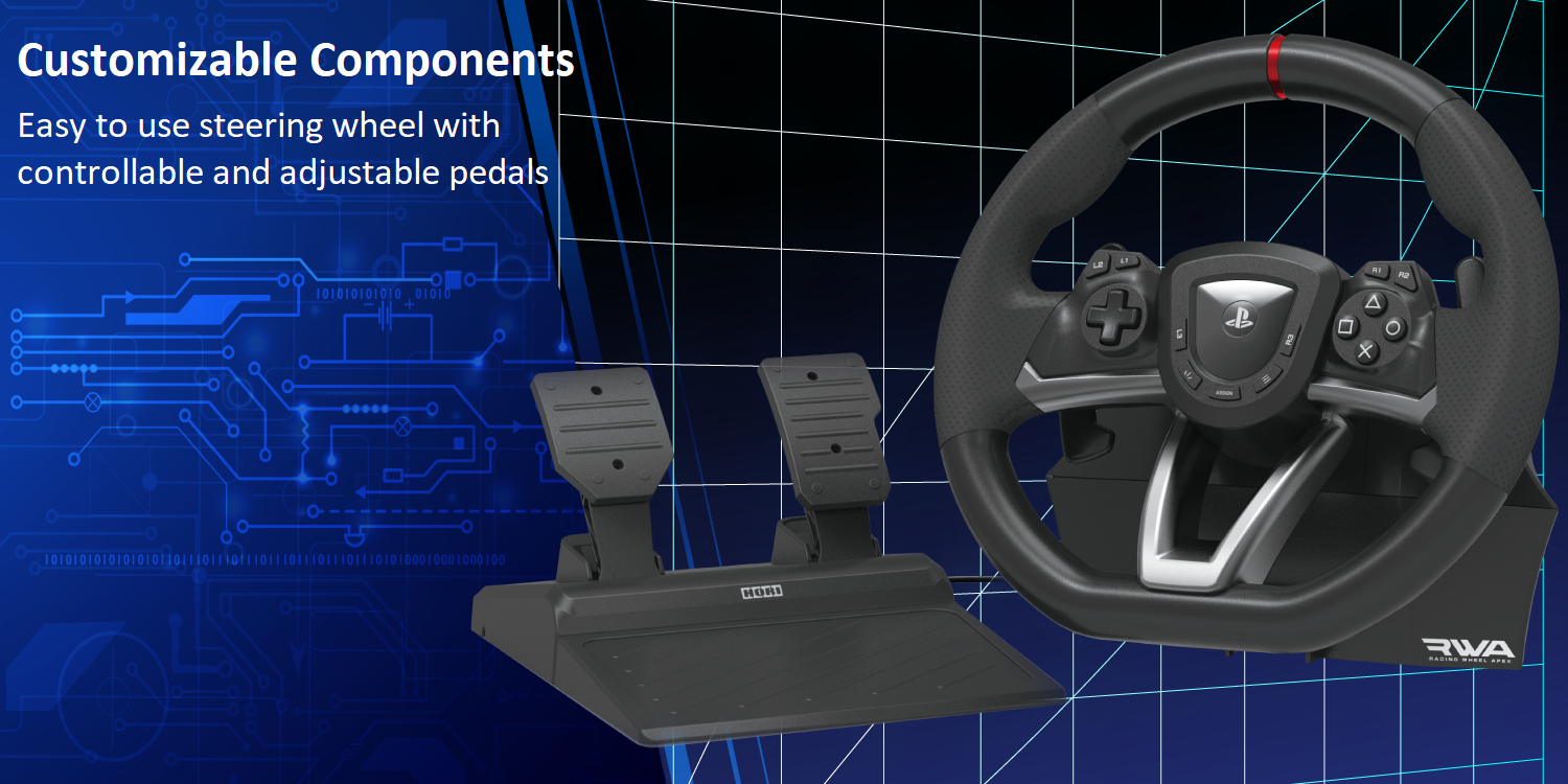  HORI Racing Wheel Apex for Playstation 5, PlayStation 4 and PC  - Officially Licensed by Sony - Compatible with Gran Turismo 7 : Videojuegos