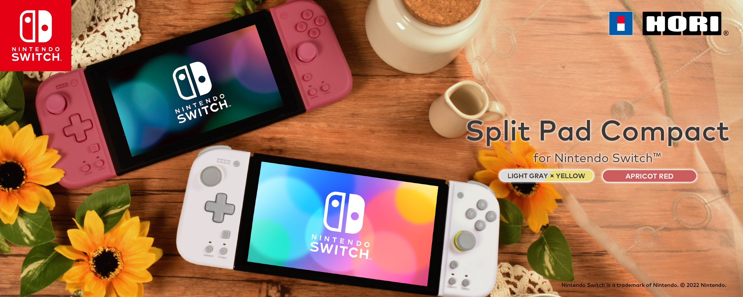 Split Pad Compact (Light Gray & Yellow ) for Nintendo Switch