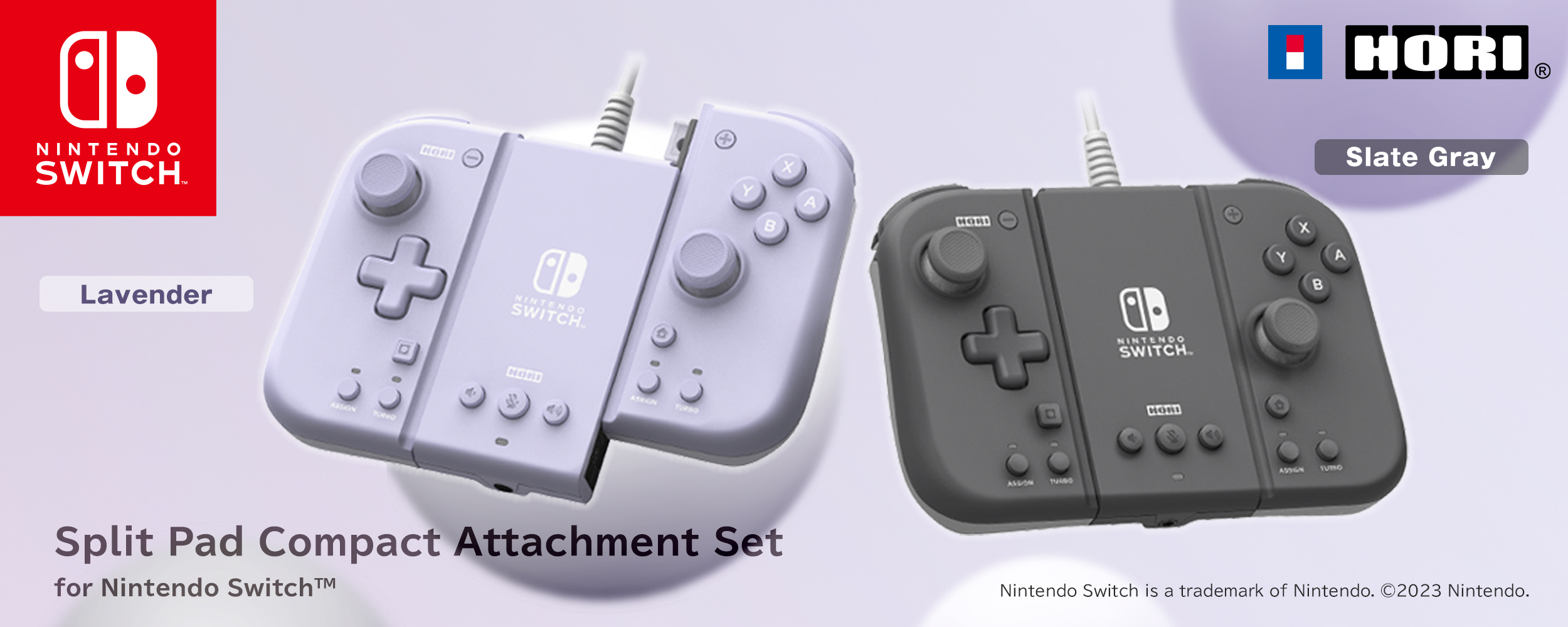 Split Pad Compact (Slate for - HORI USA Gray) Set Attachment Switch™ Nintendo