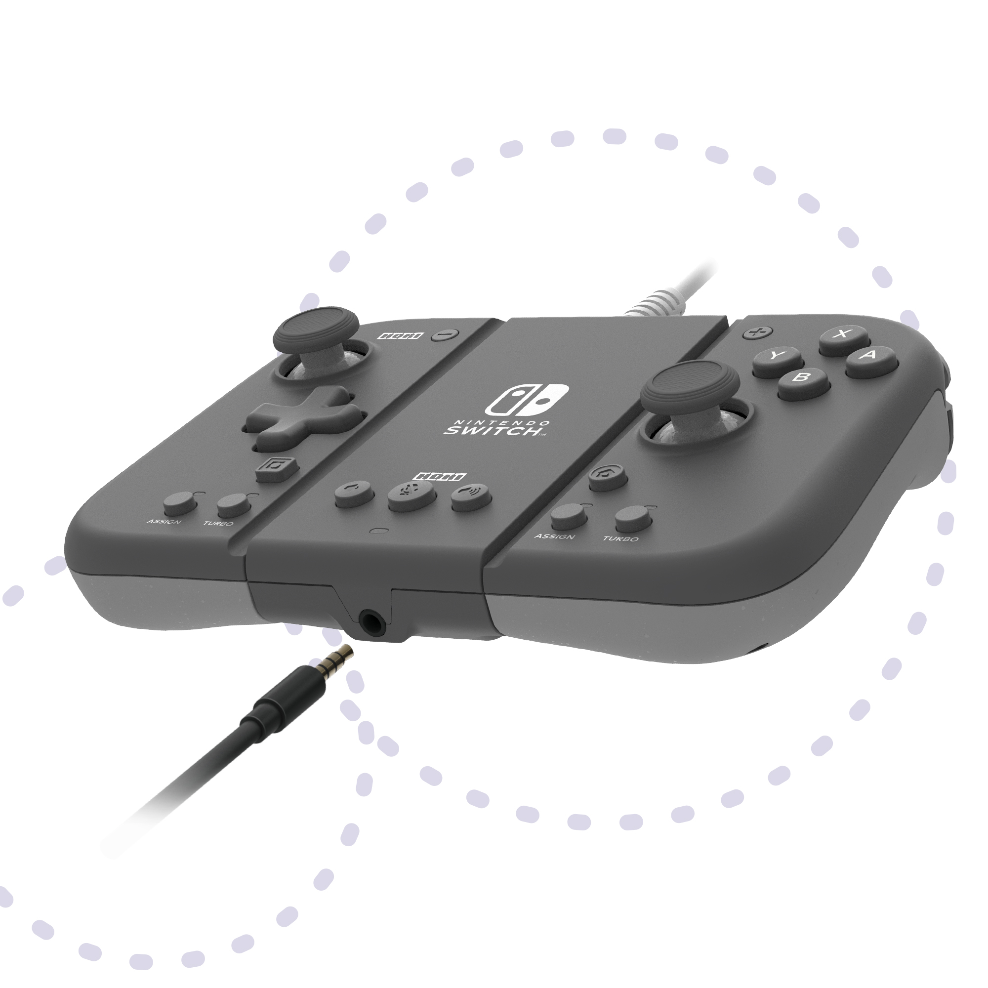 Split Pad HORI Attachment (Slate Nintendo USA Gray) Set for - Compact Switch™