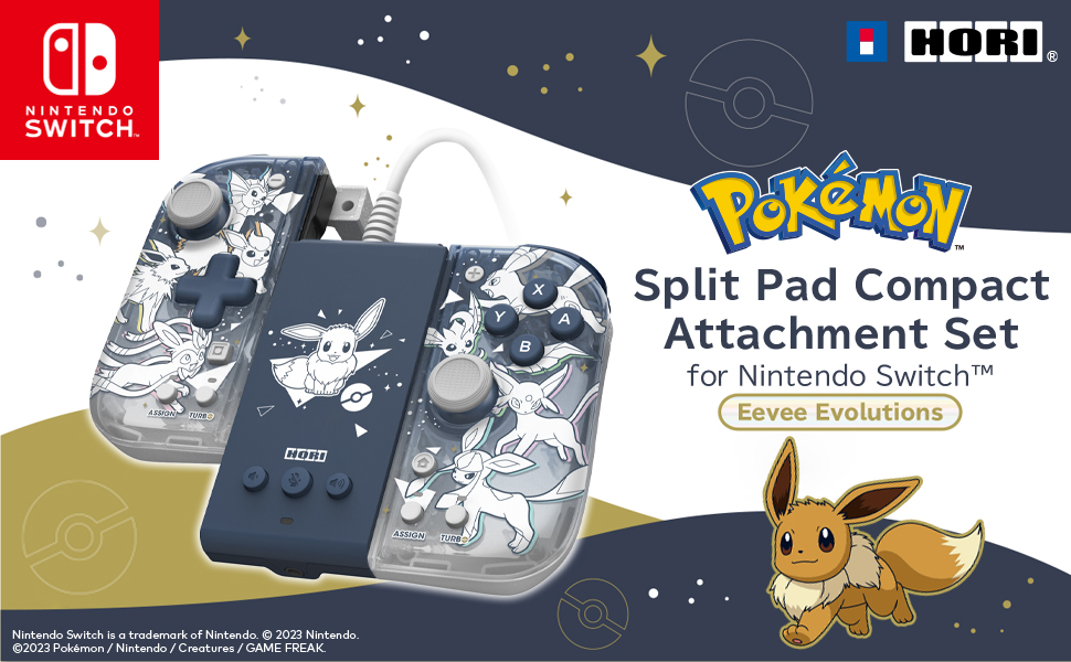 HORI Split Pad Compact Attachment Set (Eevee) for Nintendo Switch -  Officially Licensed By Nintendo and The Pokémon Company International